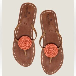 Disc Leather Sandals